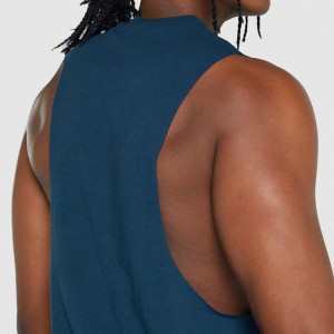 Wholesale High Quality Raw Deep Armhole Cotton Workout Gym Tank Tops For Men