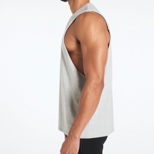 New Arrival Custom Printed Men Muscle Gym Workout Cut Off Cotton Tank Top