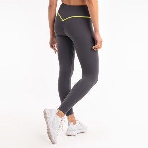Custom Contrast Strip High Waist Sports Fitness Tights Leggings Women Yoga Pants