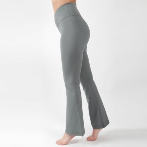 Custom High Waist V Crossover Waistband Flare Leg Women Fitness Leggings Yoga Pants