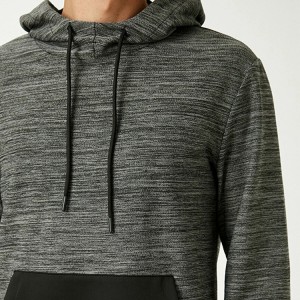High Quality Polyester Plain Workout Contrast Color Pullover Men Custom Embroidered Hoodie
