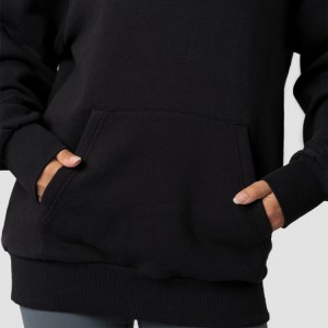 High Quality 100 Cotton Plain Embroidery Logo Women Blank Oversized Pullovers Hoodies