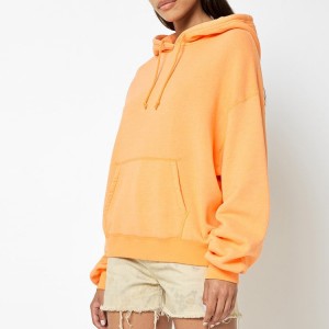 High Quality French Terry Cotton Wholesale Women Blank Oversize Plain Loose Pullover Hoodies