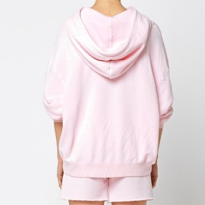 Top Seller High Quality Wholesale Custom Printing 100%Cotton Drop Shoulder Plain Pink Oversized Hoodies For Women