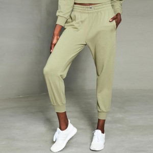 China Female Recycled Cotton-blend Fitness Sports French Terry Sweatpants  with Pockets factory and manufacturers