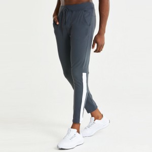 Wholesale Drawstring Waist Contrast Calf Workout Sports Sweat Jogger Pants For Men