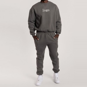 Top sell Gym Anti-Pilling 60 Cotton 40 Polyester Slim Fit Custom Jogger Tracksuit Set For Men