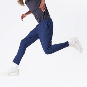High Quality 100%Polyester Elastic Waist Men Track Sports Jogger Pants With Zipper Bottom