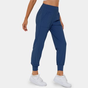 Skinny Polyester Spandex Custom Logo Sweat Pants Elastic Waist Joggers For Women Active Wear