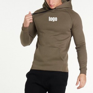 High Quality OEM Wholesale Custom Logo Muscle Slim Fit Workout Gym Blank Hoodies For Men Fitness Wear