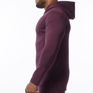 Wholesale Custom Solid Color Athletic Slim Fit Gym Plain Hoodies Sweatshirts For Men