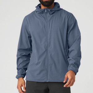 Wholesale Lightweight Custom Sports Windbreaker Full Zip Up Gym Jacket For Men