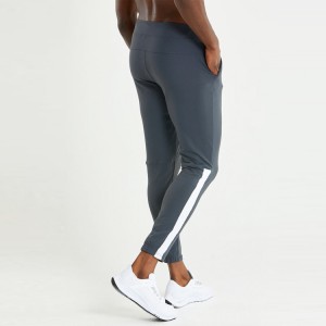 Wholesale Drawstring Waist Contrast Calf Workout Sports Sweat Jogger Pants For Men
