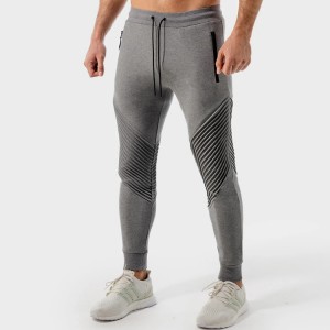New Design Statement Ribbed Slim Fit Zipper Pocket Joggers Men Custom Athletic Sweat Pants