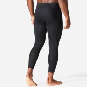 Custom Fitness Sports Active wear Mens Gym Tights Black Leggings With Pocket