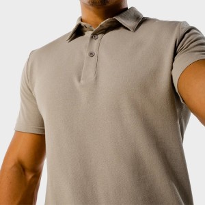 Wholesale Breathable Polyester Slim Fit Men Workout Polo T Shirts Custom Logo