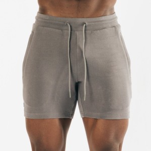 High Quality French Terry Cotton Drawstring Waist Men Slim Fit Workout Sweat Shorts With Pockets