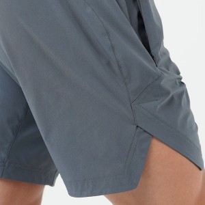 High Quality Quick Dry 100% Polyester Drawstring Waist V Cut Hem Men Athletic Gym Shorts
