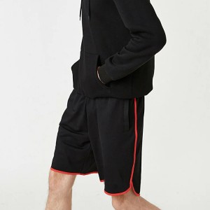 Wholesale Drawstring Waist Contrast Piping French Terry Cotton Jogger Sweat Shorts For Men