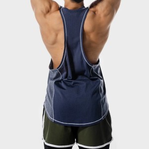 OEM Lightweight Quick Dry Mesh Back Stringer Custom Logo Printing Men Gym Tank Tops
