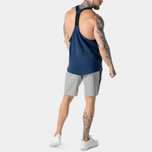 Sports Quick Dry Basic Stringer Custom Logo Polyester Fitness Tank Tops For Men