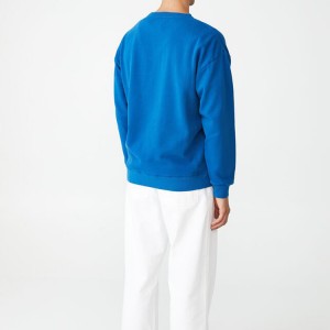 Custom Logo Print/Embroidery Workout Cotton Crewneck Plain Sweatshirt For Men