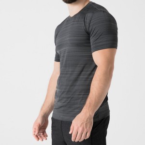 Wholesale OEM Spandex Muscle Gym Shorts Sleeve Men Slim Fit Polyester Custom T Shirt Printing