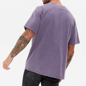 Wholesale Summer Tops Custom Logo Washed Loose Fit Workout Fitness T Shirt For Men