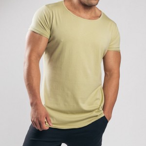 High Quality Summer Lightweight Short Sleeve Custom Scoop Fitness Plain T Shirt For Men