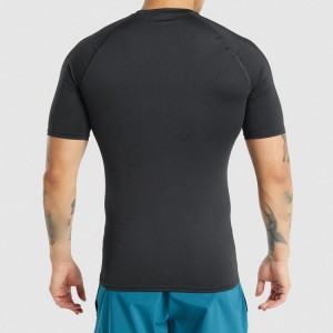 Custom logo Wholesale Short Sleeve Gym Slim Fit Compression Plain T Shirts For Men
