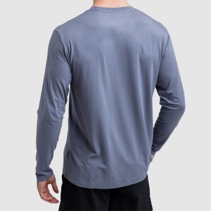 High Quality Custom Plain Polyester Long Sleeve Tops Men Gym Sports T Shirts