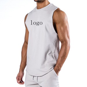 High Quality French Terry Cotton Cut Off Arm Hole Men Custom Blank Gym Workout Tanks Top