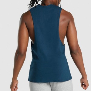 Wholesale High Quality Raw Deep Armhole Cotton Workout Gym Tank Tops For Men