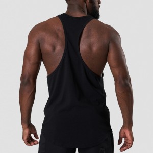 Wholesale Custom Logo Printing Polyester Bodybuilding Racer Back Tank Top Gym Fitness Singlet For Men