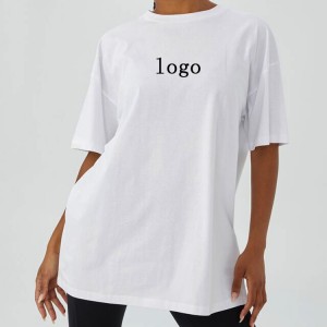 High Quality 100% Cotton Active Oversized White T Shirts Custom Logo For Women