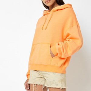 High Quality French Terry Cotton Wholesale Women Blank Oversize Plain Loose Pullover Hoodies