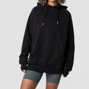 High Quality 100 Cotton Plain Embroidery Logo Women Blank Oversized Pullovers Hoodies