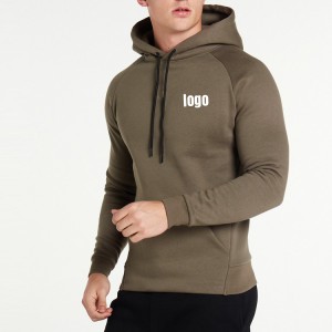 High Quality OEM Wholesale Custom Logo Muscle Slim Fit Workout Gym Blank Hoodies For Men Fitness Wear