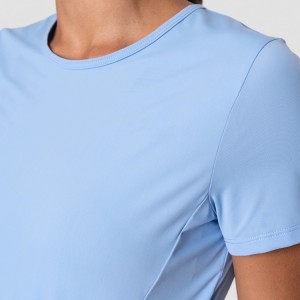 Custom Logo OEM High Quality Short Sleeve Workout Plain Crop T shirts For Women