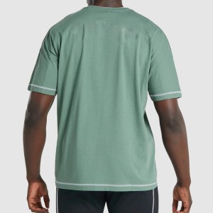 Contrast Stitching Gym Cotton Blank Fitness Streetwear Custom Logo Design T shirts For Men