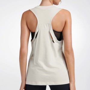 OEM Manufacturer Contrast Piping Racer Back Drop Armhole Women Plain Fitness Tank Top