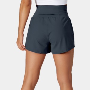 OEM Wholesale Polyester Breathable Waistband Pocket 2 in 1 Yoga Gym Shorts For Women
