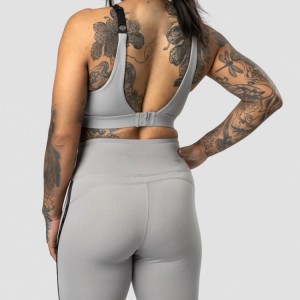 Athletic Custom Adjustable Straps Push Up Sports Bra Front Zipper Yoga Bra For Women