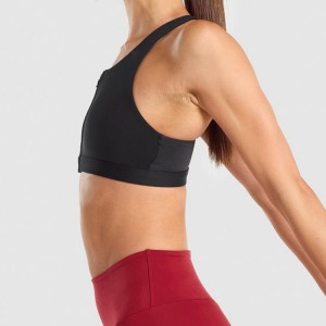 Custom Professional Gym Push Up Adjustable Straps Front Zipper Yoga Sports Bra For Women