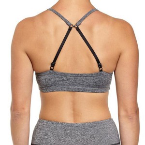 OEM High Quality Rounded Scoop Neckline Adjustable Strap Yoga Sports Bra For Women