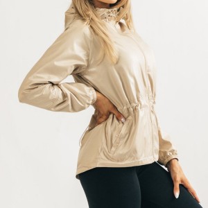 Custom 100% Polyester Lightweight Windproof Women Sports Full Zipper Windbreaker Jackets
