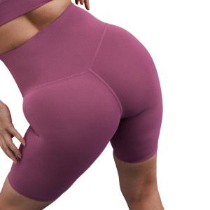 Custom Stretch No Front Seam High Waist Women Compression Yoga Fitness Biker Shorts