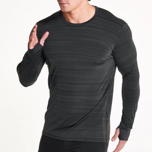 Custom Polyester Workout Men Gym Plain Long Sleeve T Shirts With Thumb Hole