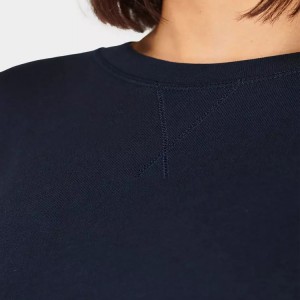 Wholesale Cotton Polyester Side Split Custom Crewneck Plain Sweatshirts For Women