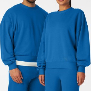 Custom Logo Plain 100%Cotton Crewneck Blank Unisex Pullover Sweatshirts For Women & Men